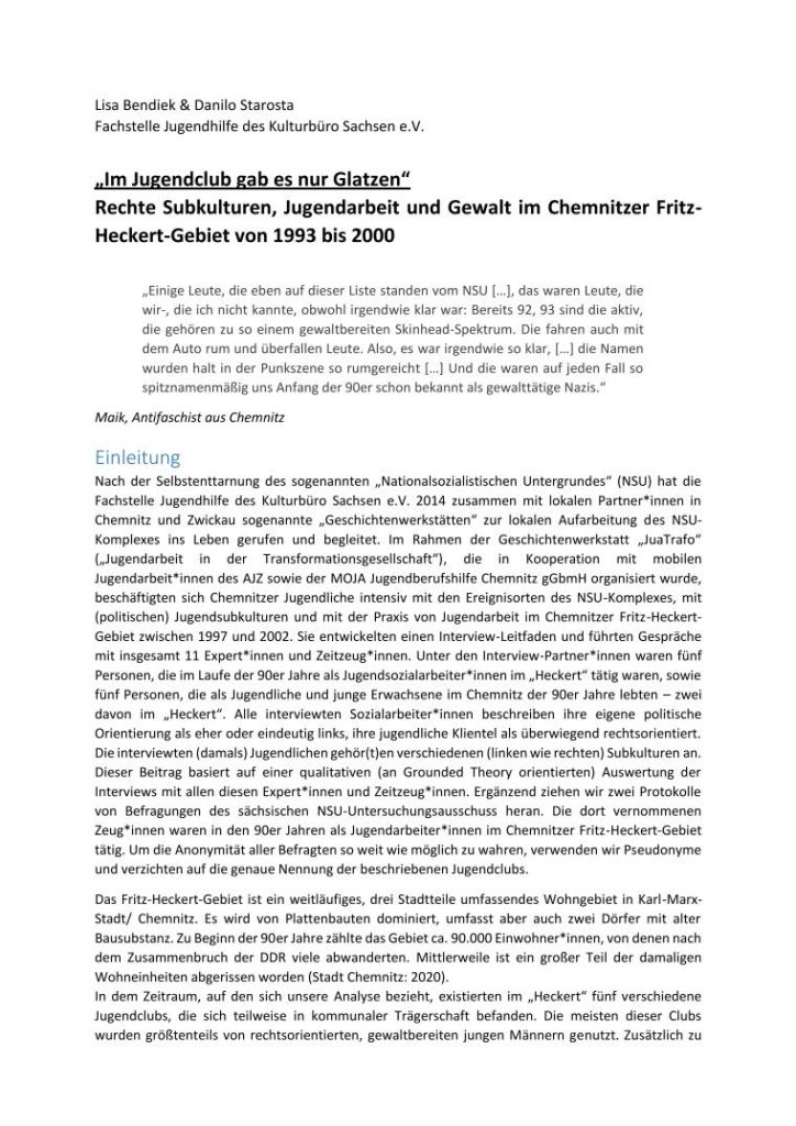 Cover Im Jugendclub gab es nur Glatzen!